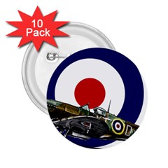 Spitfire And Roundel 2 25  Button (10 Pack)