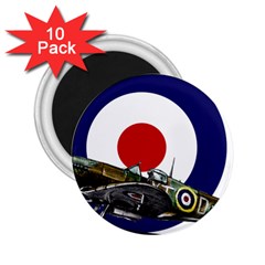 Spitfire And Roundel 2 25  Button Magnet (10 Pack) by TheManCave