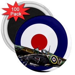 Spitfire And Roundel 3  Button Magnet (100 Pack) by TheManCave