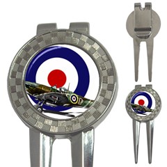 Spitfire And Roundel Golf Pitchfork & Ball Marker by TheManCave