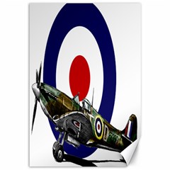 Spitfire And Roundel Canvas 12  X 18  (unframed) by TheManCave