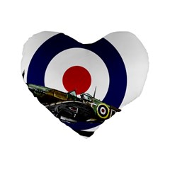 Spitfire And Roundel 16  Premium Heart Shape Cushion  by TheManCave