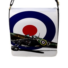 Spitfire And Roundel Flap Closure Messenger Bag (large) by TheManCave