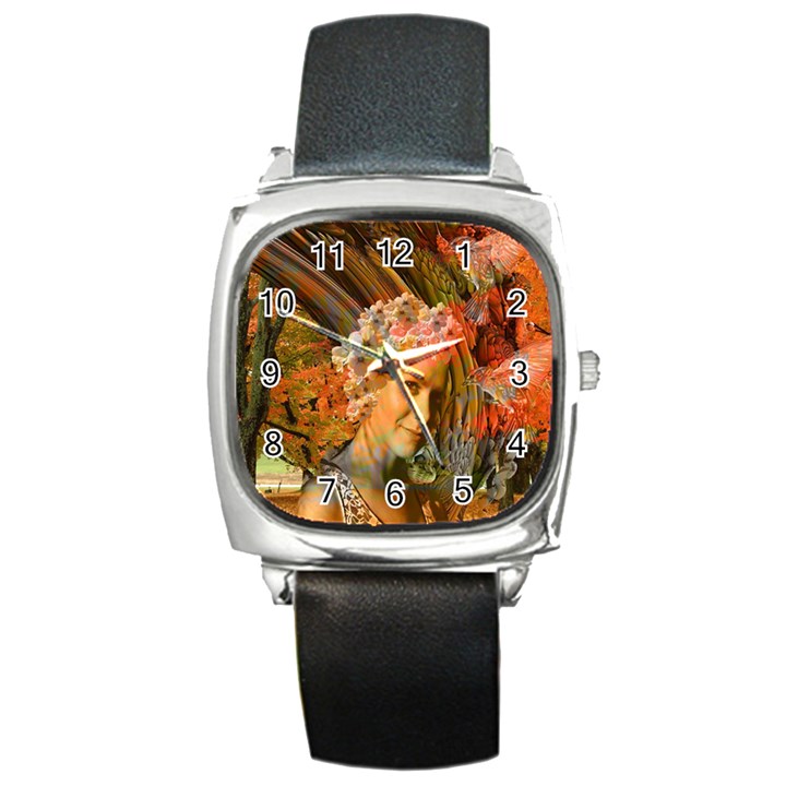 Autumn Square Leather Watch