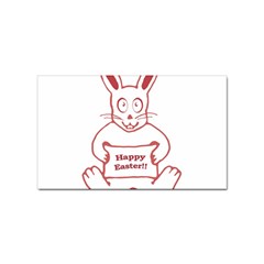 Cute Bunny Happy Easter Drawing I Sticker (rectangle)