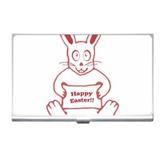 Cute Bunny Happy Easter Drawing I Business Card Holder by dflcprints