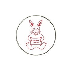 Cute Bunny Happy Easter Drawing I Golf Ball Marker 4 Pack (for Hat Clip)