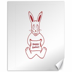 Cute Bunny Happy Easter Drawing I Canvas 16  X 20  (unframed)