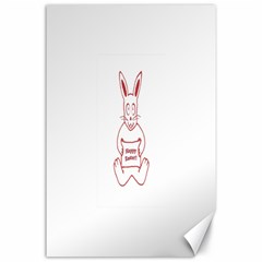 Cute Bunny Happy Easter Drawing I Canvas 24  X 36  (unframed)