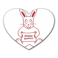 Cute Bunny Happy Easter Drawing I Mouse Pad (heart) by dflcprints