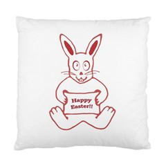 Cute Bunny Happy Easter Drawing I Cushion Case (two Sided) 