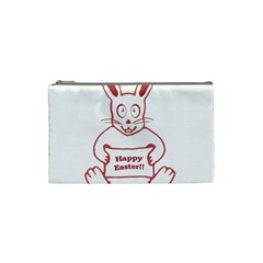 Cute Bunny Happy Easter Drawing I Cosmetic Bag (small)