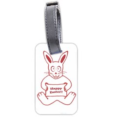 Cute Bunny Happy Easter Drawing I Luggage Tag (two Sides)