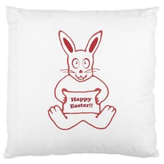 Cute Bunny Happy Easter Drawing I Large Cushion Case (single Sided) 