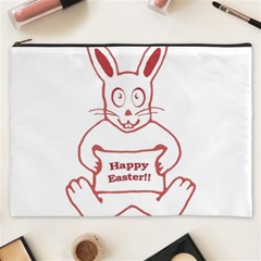 Cute Bunny Happy Easter Drawing I Cosmetic Bag (xxxl)