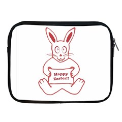 Cute Bunny Happy Easter Drawing I Apple Ipad Zippered Sleeve by dflcprints