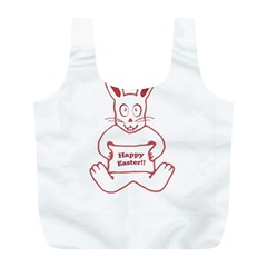 Cute Bunny Happy Easter Drawing I Reusable Bag (l) by dflcprints