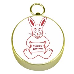 Cute Bunny Happy Easter Drawing I Gold Compass