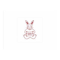 Cute Bunny Happy Easter Drawing I Double Sided Flano Blanket (mini)