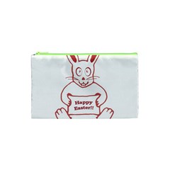 Cute Bunny Happy Easter Drawing I Cosmetic Bag (xs) by dflcprints