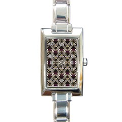 Abstract Geometric Modern Seamless Pattern Rectangular Italian Charm Watch by dflcprints