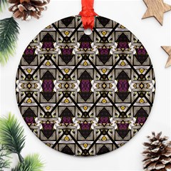 Abstract Geometric Modern Seamless Pattern Round Ornament by dflcprints