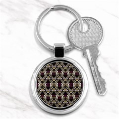 Abstract Geometric Modern Seamless Pattern Key Chain (round) by dflcprints