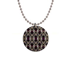 Abstract Geometric Modern Seamless Pattern Button Necklace