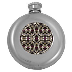 Abstract Geometric Modern Seamless Pattern Hip Flask (round)