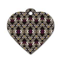 Abstract Geometric Modern Seamless Pattern Dog Tag Heart (two Sided)