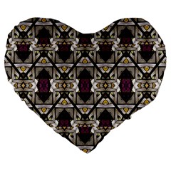 Abstract Geometric Modern Seamless Pattern 19  Premium Flano Heart Shape Cushion