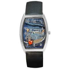 Blue Jean Lady Bug Tonneau Leather Watch by TheWowFactor