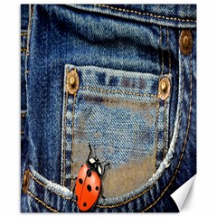 Blue Jean Lady Bug Canvas 8  X 10  (unframed) by TheWowFactor