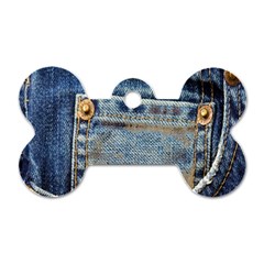 Blue Jean Lady Bug Dog Tag Bone (one Sided)