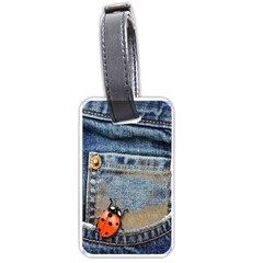 Blue Jean Lady Bug Luggage Tag (one Side) by TheWowFactor