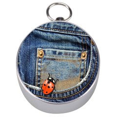 Blue Jean Lady Bug Silver Compass by TheWowFactor