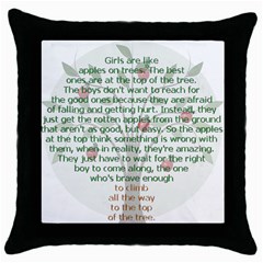 Appletree Black Throw Pillow Case