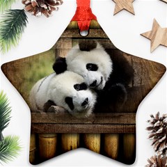 Panda Love Star Ornament