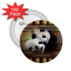 Panda Love 2 25  Button (100 Pack) by TheWowFactor