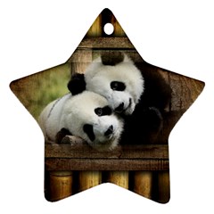 Panda Love Star Ornament (two Sides)