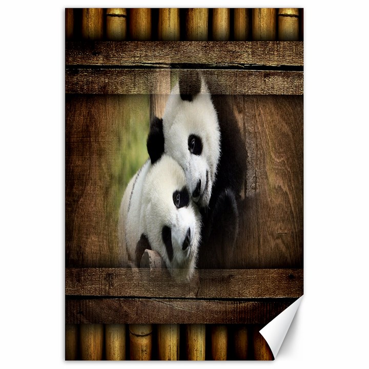 Panda Love Canvas 20  x 30  (Unframed)