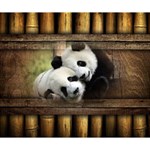 Panda Love Deluxe Canvas 14  x 11  (Framed) 14  x 11  x 1.5  Stretched Canvas