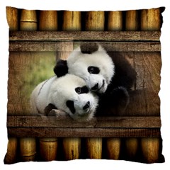 Panda Love Large Cushion Case (single Sided) 