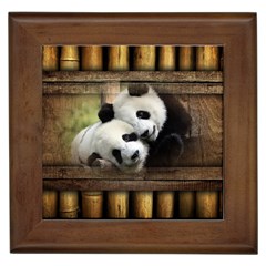 Panda Love Framed Ceramic Tile by TheWowFactor