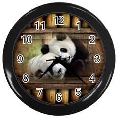 Panda Love Wall Clock (black)