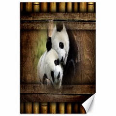 Panda Love Canvas 20  X 30  (unframed)