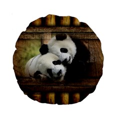 Panda Love 15  Premium Round Cushion 