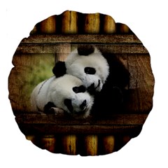 Panda Love 18  Premium Round Cushion 