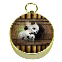 Panda Love Gold Compass by TheWowFactor