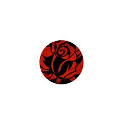 Red Rose Etching On Black 1  Mini Button Magnet by StuffOrSomething